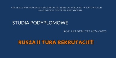 Rekrutacja II tura- studia podyplomowe 2024/2025